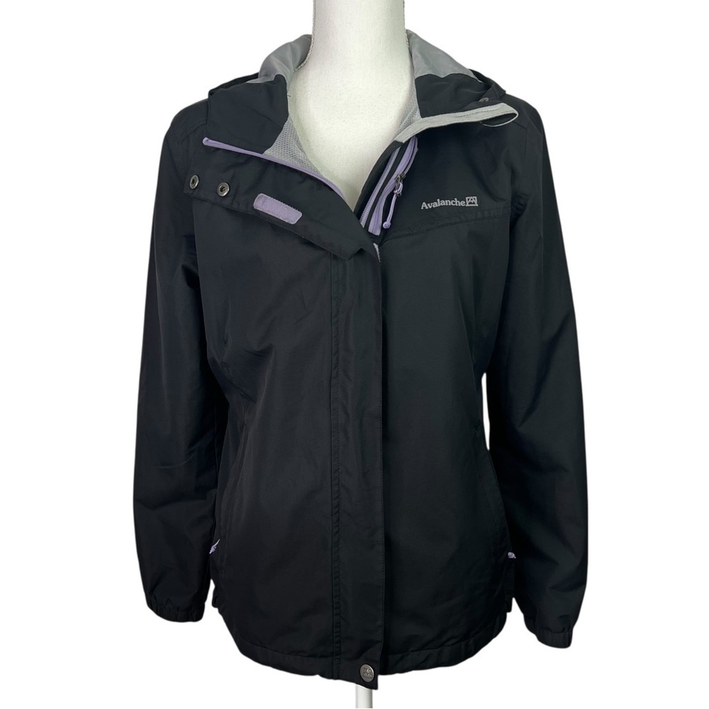 Avalanche Women’s Lightweight Hoodie Full Zip Jacket Sz Medium Black Zip Pockets